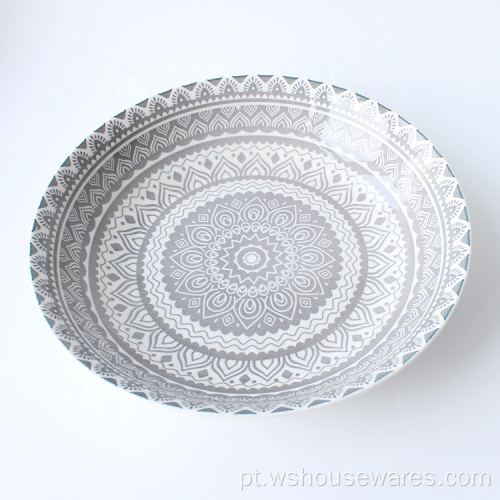 Louça de cerâmica definido de boa qualidade placa de impressão de almofada